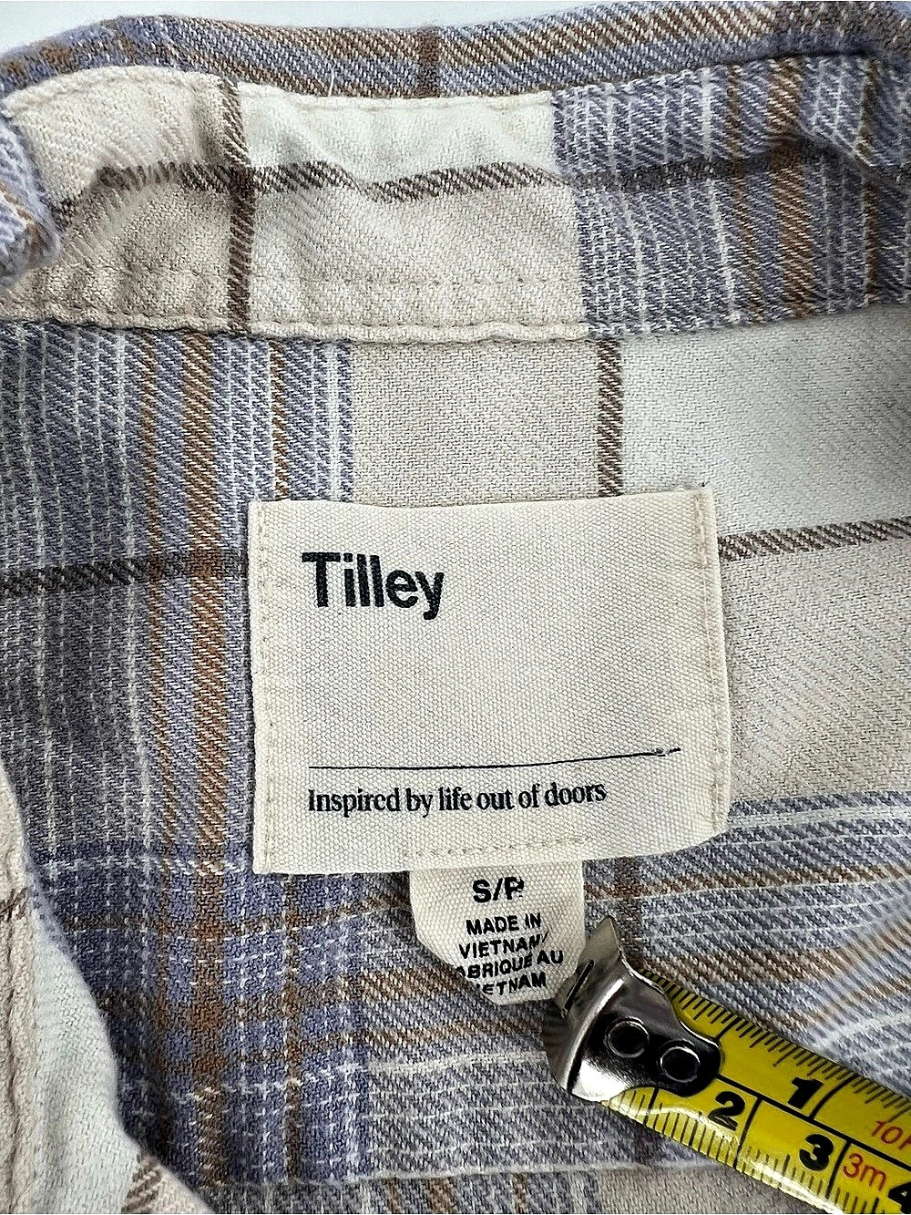 Tilley Plaid Flannel Button Down 100% Organic Cotton Women’s Size Small Top - Picture 3 of 9